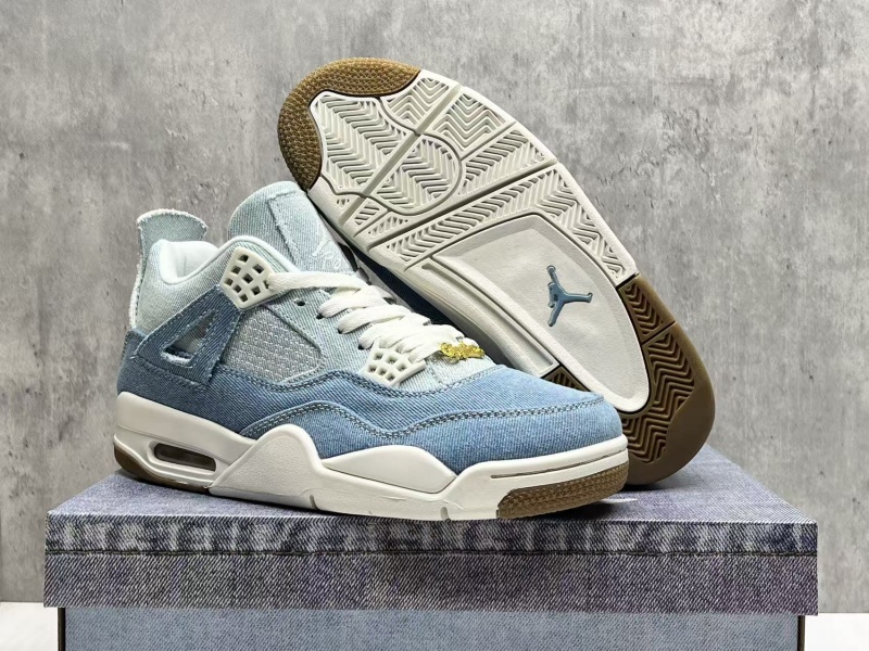 Women's Running weapon Jordan 4 Blue/White Shoes 035 Women's Running weapon Jordan 4 Blue/White Shoes 035